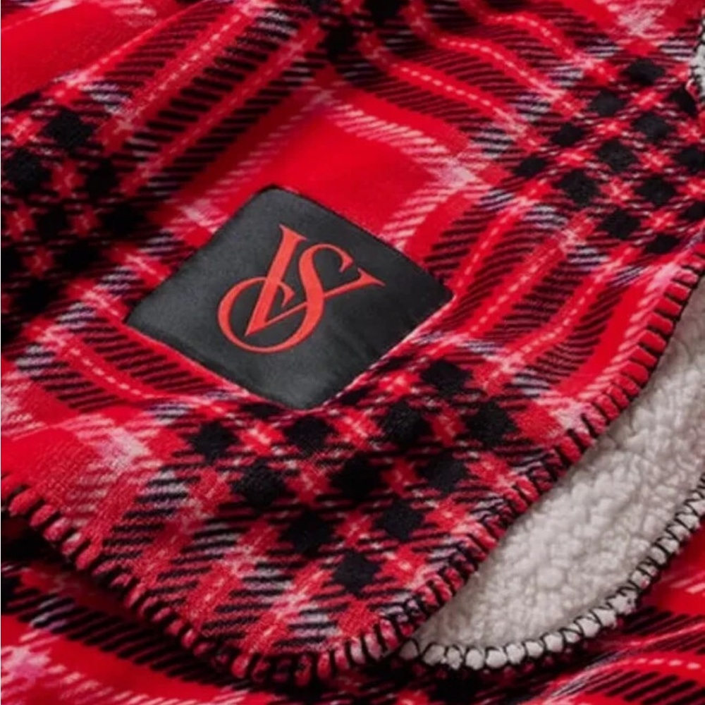 Victoria's Secret Red and Black Plaid Throw
